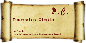 Modrovics Cinnia névjegykártya